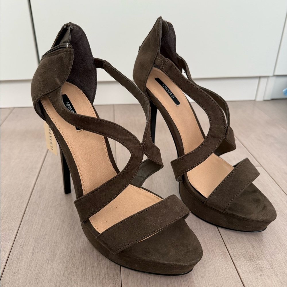 Dark Brown Strappy Heels
